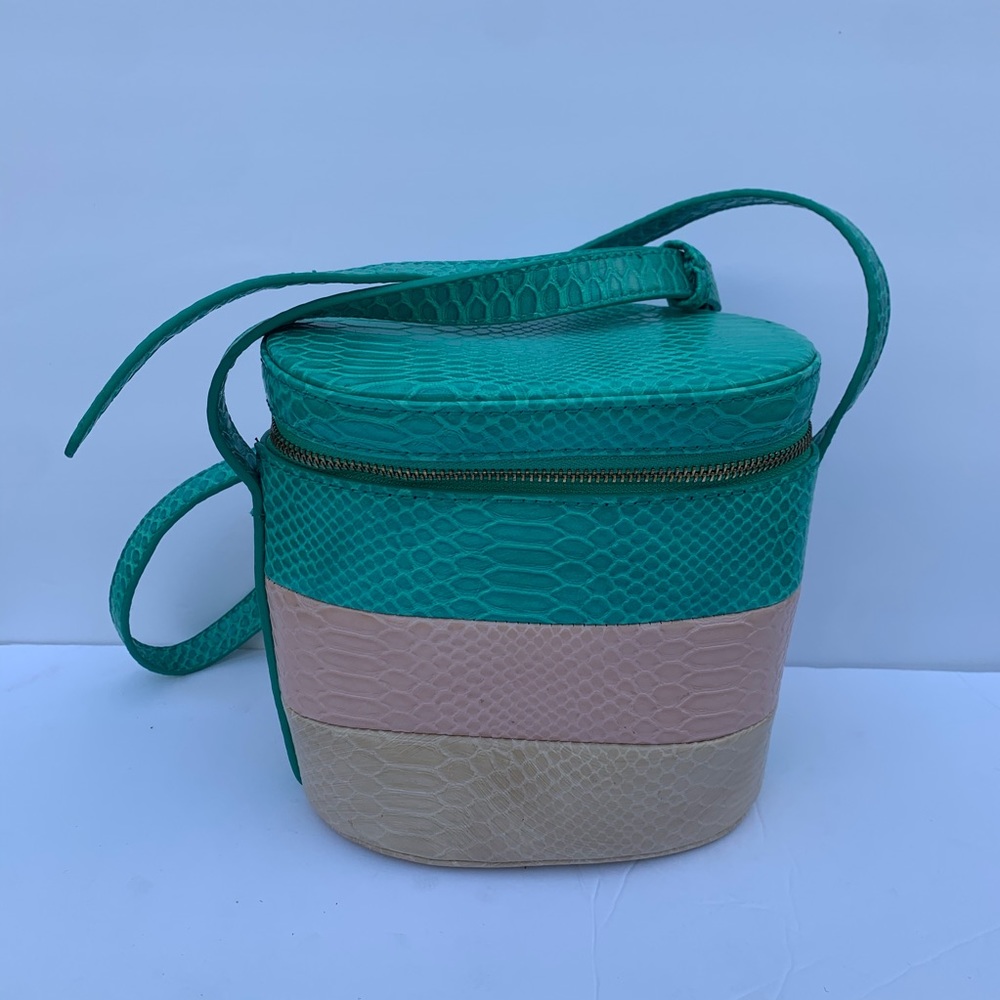 Multicolored snakeskin purse